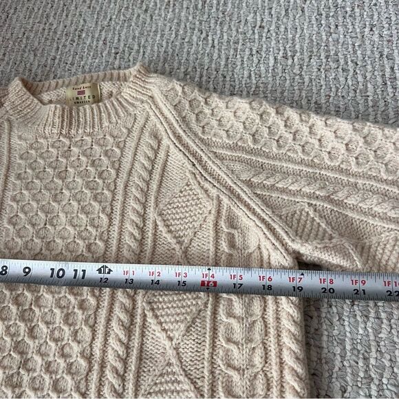 Hand Knit Fisherman Cable Knit Chunky Wool Sweater - Picture 2 of 8